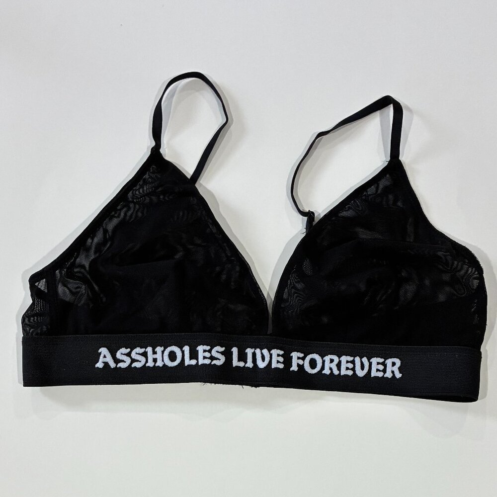 Assholes Live Forever Women's Sheer Black Bralette